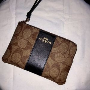 NWT Coach Signature PVC Leather Large Wristlet